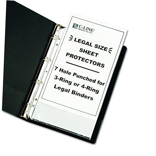 Top Loading Heavyweight Poly Sheet Protectors, Clear, Legal Size, 14 x 8.5
