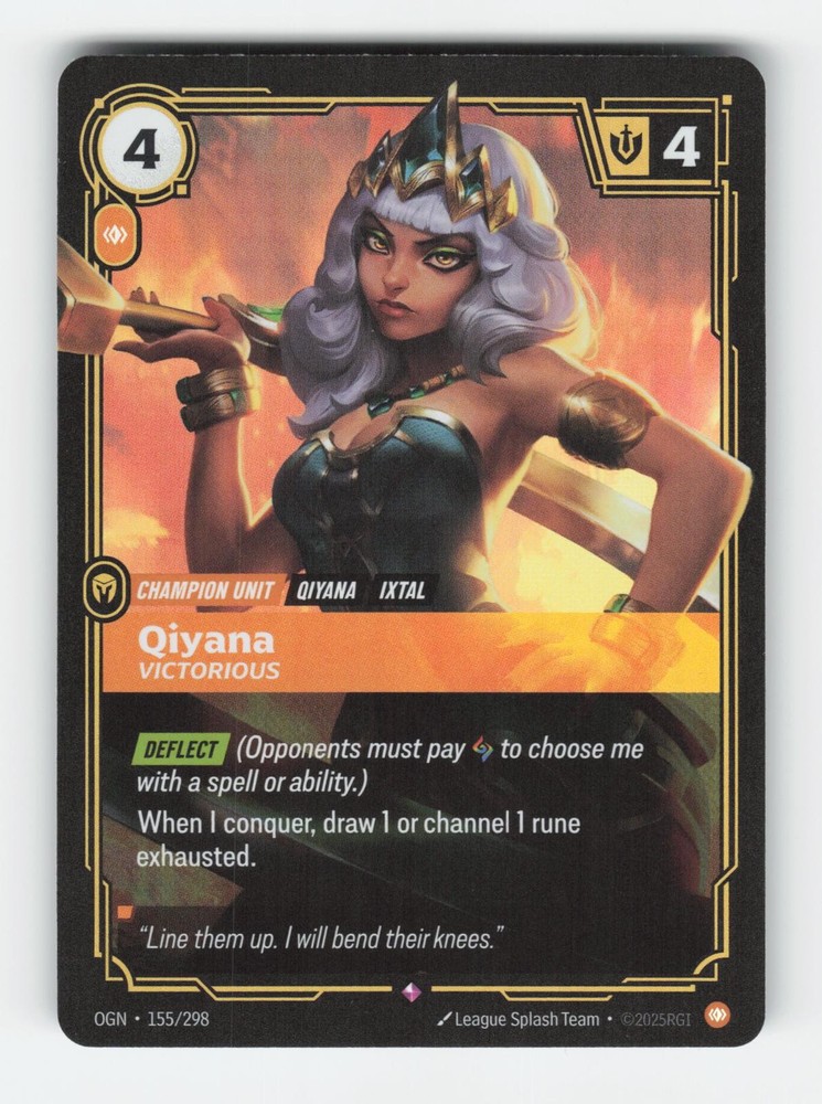 Qiyana - Victorious 155/298 Rare Origins Riftbound Foil Near Mint