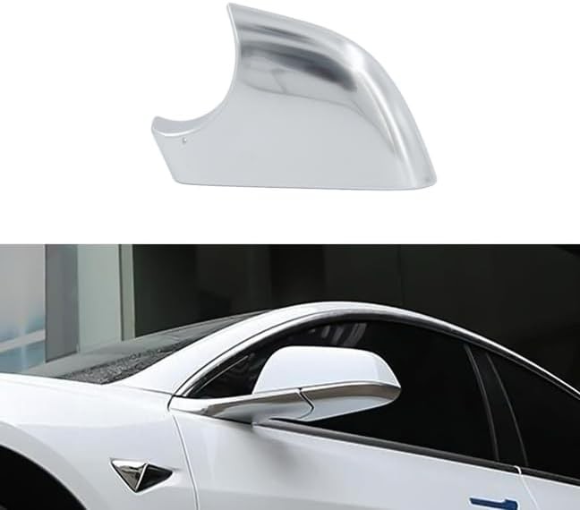 Fit for Tesla Model 3 Front Wing Mirror Cover Holder Lower Tray 2017-2025，Chrome