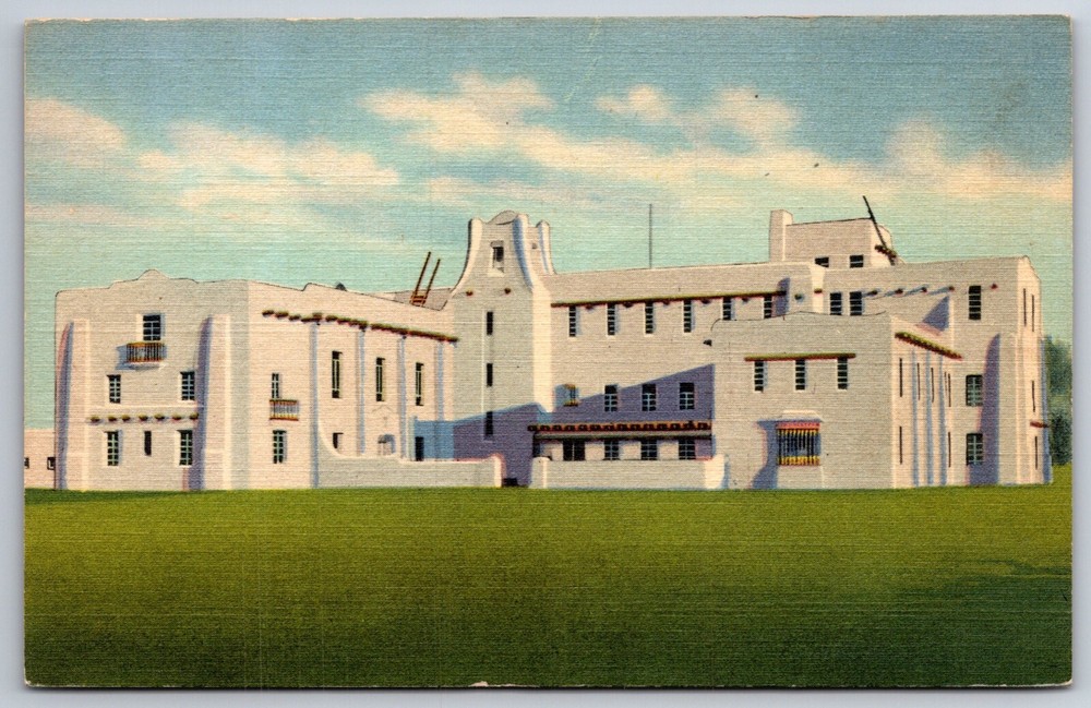 Las Cruces New Mexico~Dona Ana County Court House Bldg~Vintage Linen Postcard