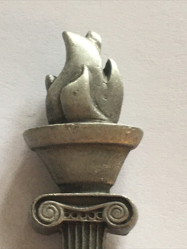 Vintage Souvenir Spoon US Collectible Pewter Atlanta 1996 Olympic Torch Georgia