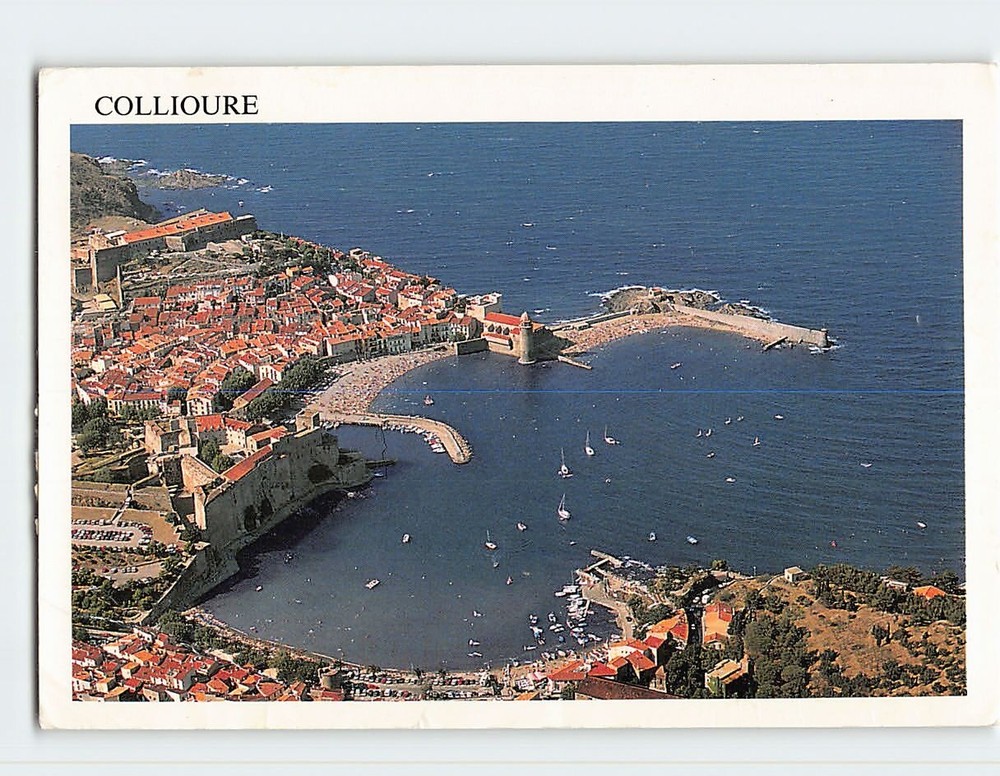 Postcard Aerial View Collioure France