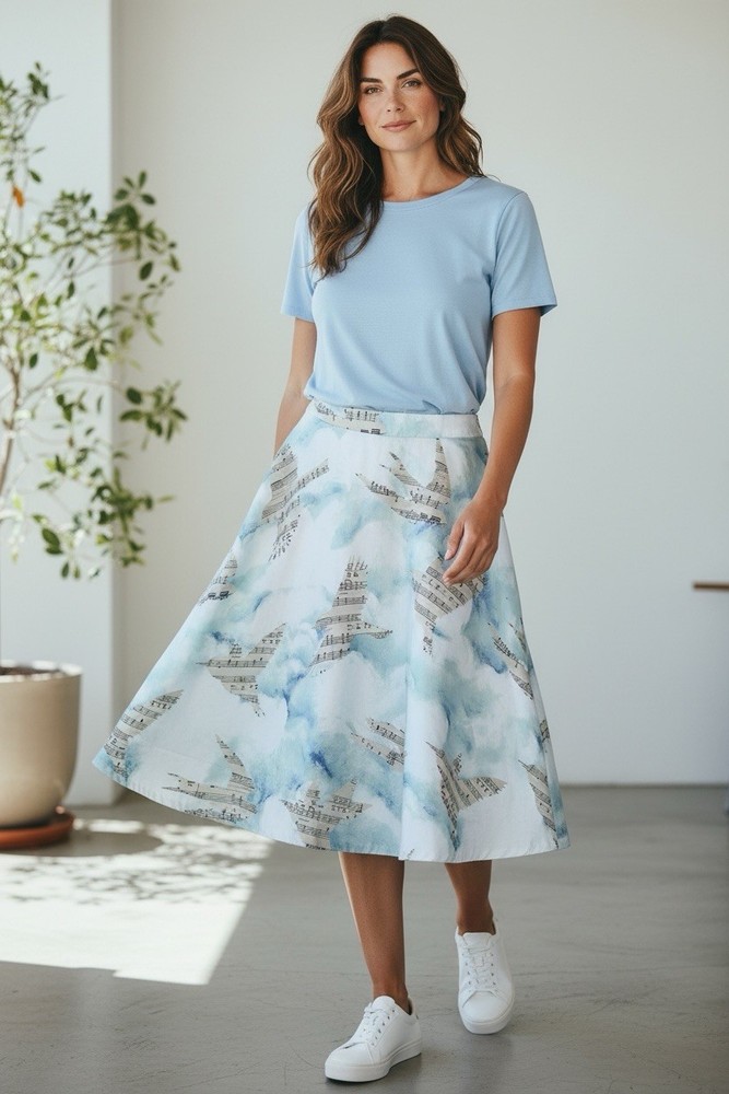 Anthropologie Maeve Women’s Songbird Music A-lline Circle Skirt Size 4 Boho