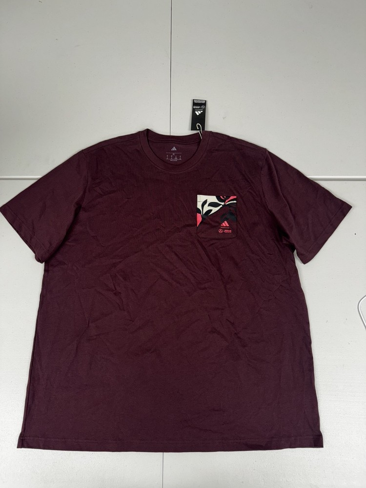 Adidas Men's F1 Mercedes Miami Graphic Pocket T-Shirt NWT $30 Pick Size Maroon