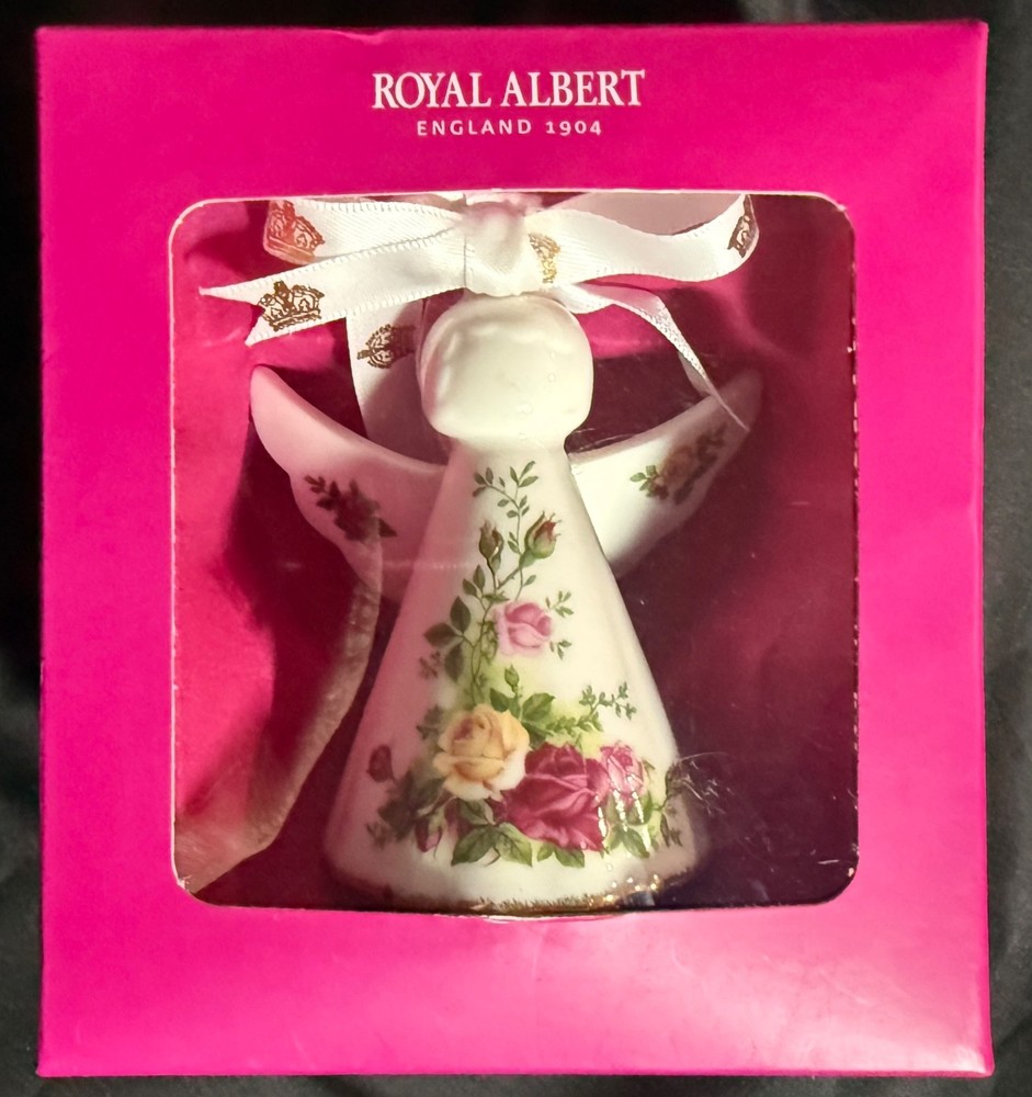 Royal Albert Old Country Roses Porcelain Angel Ornament in Box