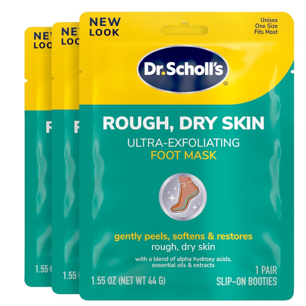 Dr Scholls Ultra Exfoliating Foot Peel Mask for Rough Dry Skin 3 Pairs Moisturizing Treatment