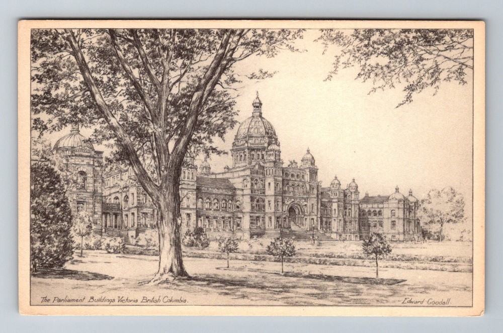 Canada- Victoria B.C. Parliament Buildings Postal Old View PC Vintage Postcard