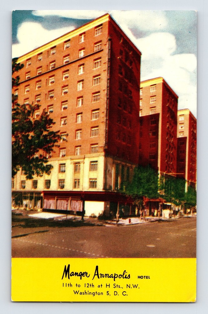 Vintage Manger Annapolis Hotel Washington D.C. Color Lithograph Postcard