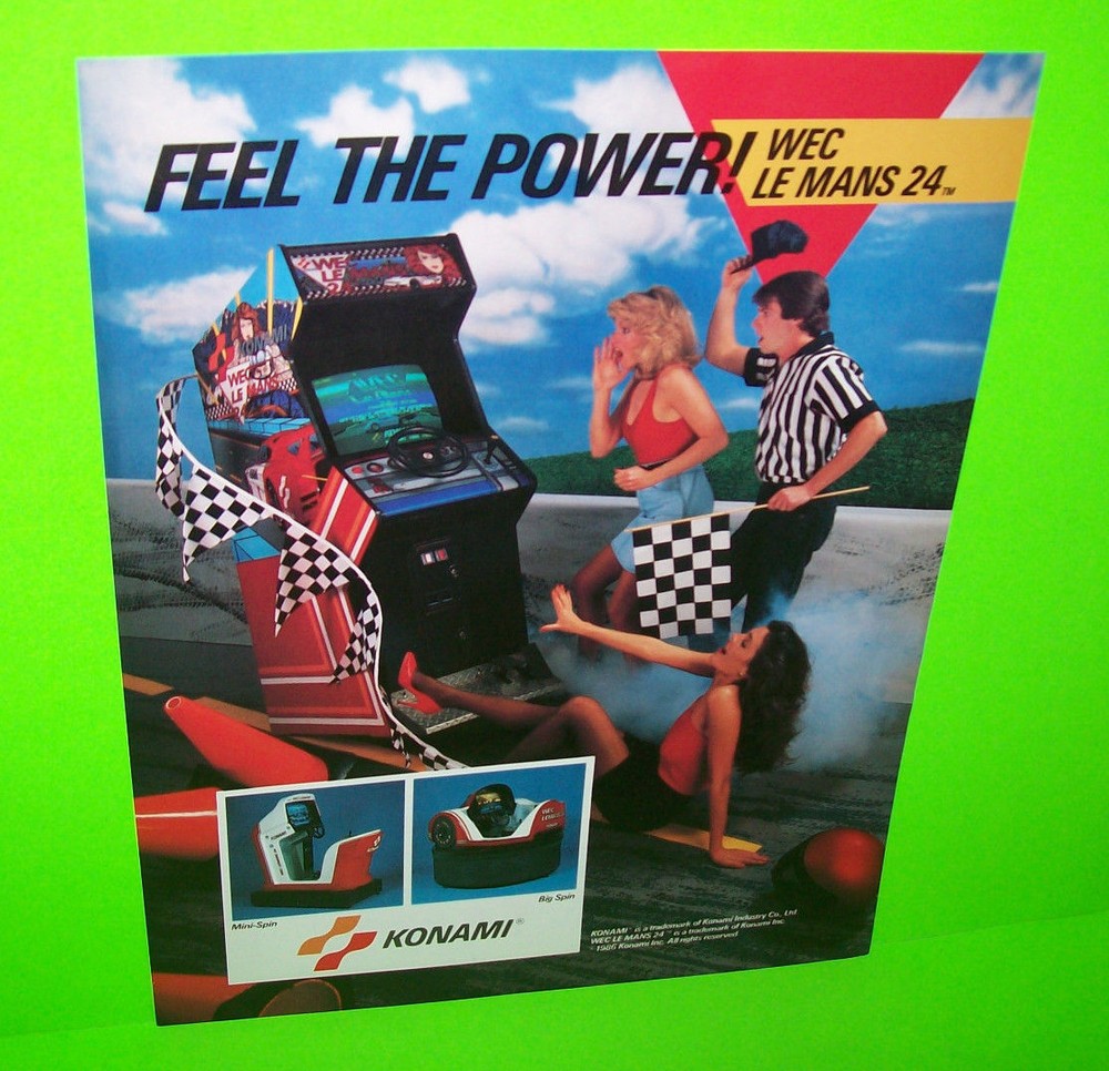 WEC LE MANS 24 1986 ORIGINAL VIDEO ARCADE FLYER Retro Vintage Promo Art