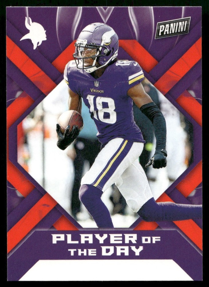 2022 Panini NFL Player of the Day Justin Jefferson No Name Error Card Minnesota Vikings