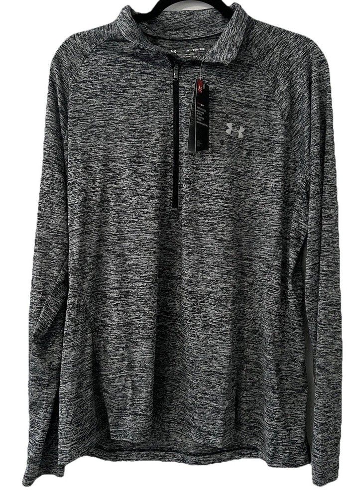 Under Armour HeatGear Loose Women's Tech Twist Gray 1/2 Zip Shirt  - Size 2XL