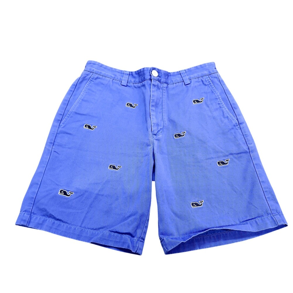 Vineyard Vines Shorts Mens 31 Blue Whale Embroidered Chino Preppy Summer Casual