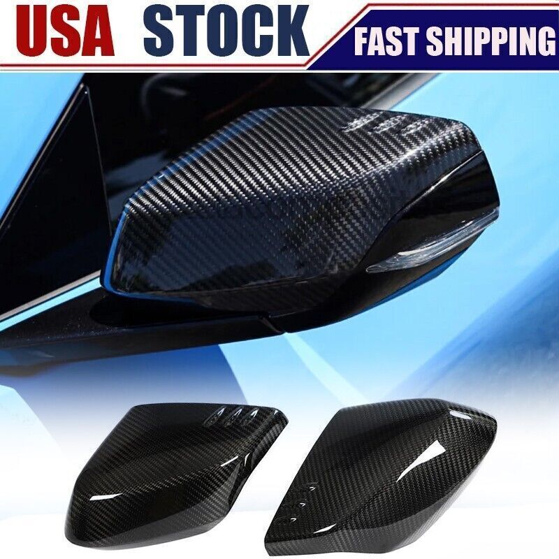ADD ON For Chevrolet Corvette C8 2020-24 Dry CARBON Side Mirror Cover Caps 2PCS