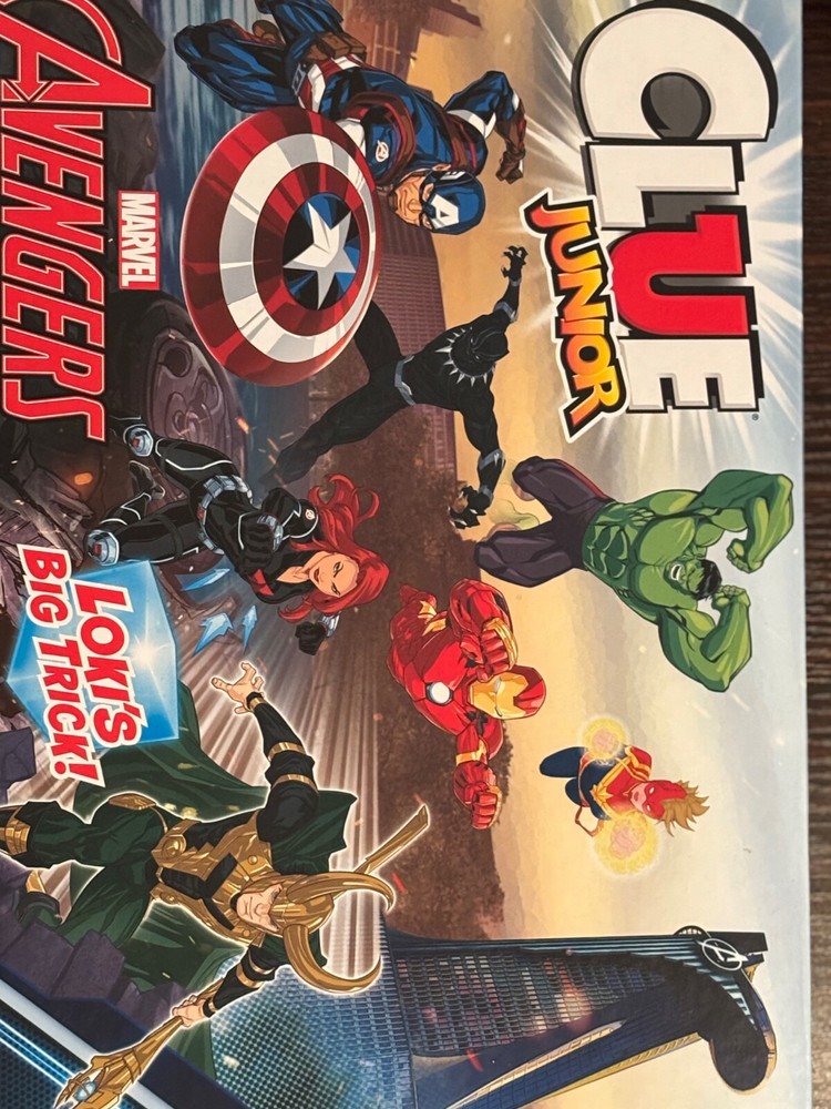 Clue Junior Marvel Avengers Game Lokis Big Trick New Sealed Box Hasbro Game
