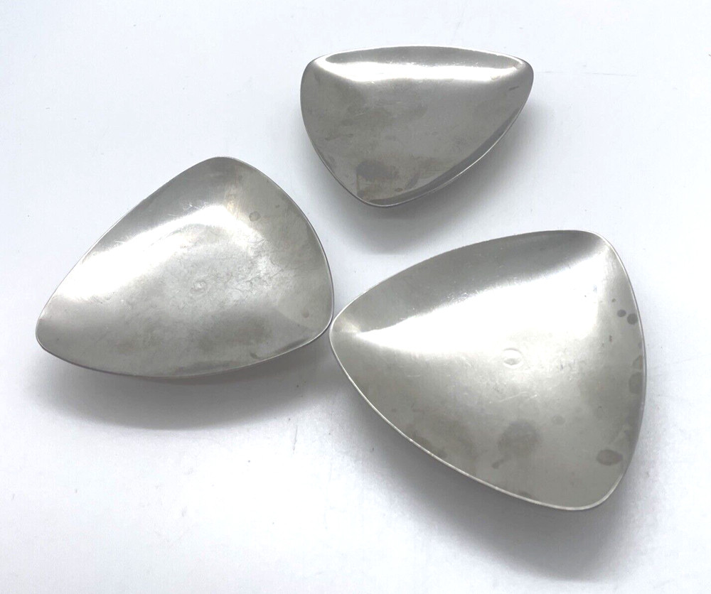 Stainless Steel Denmark Small Dishes Candle Holders MCM Set of 3