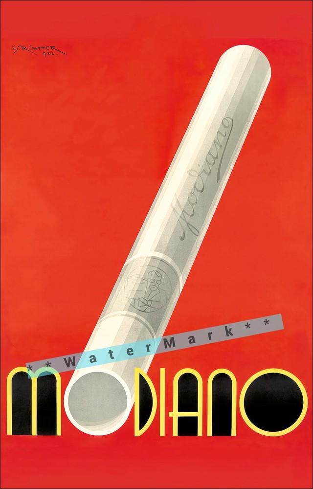Modiano 1932 Italian Cigarette Vintage Retro Poster Art Print  