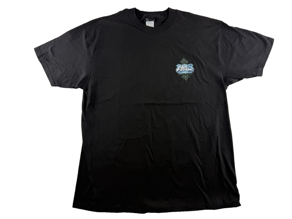 Vintage No Fear T Shirt XL Black Tribal Graphic Skate BMX Motocross Y2K