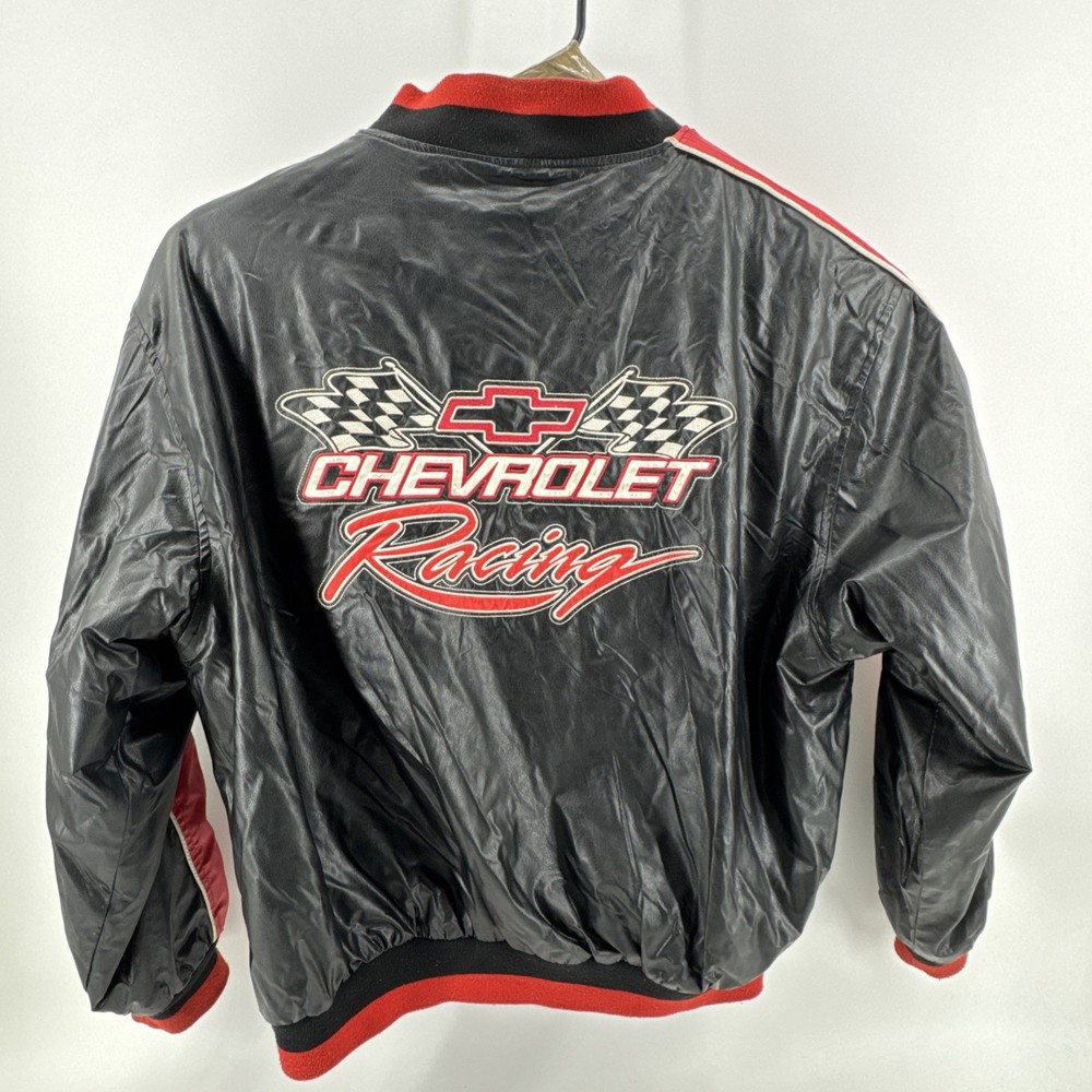 Vintage Steve & Barrys Chevrolet Racing Letterman Jacket Faux Leather Men's XL