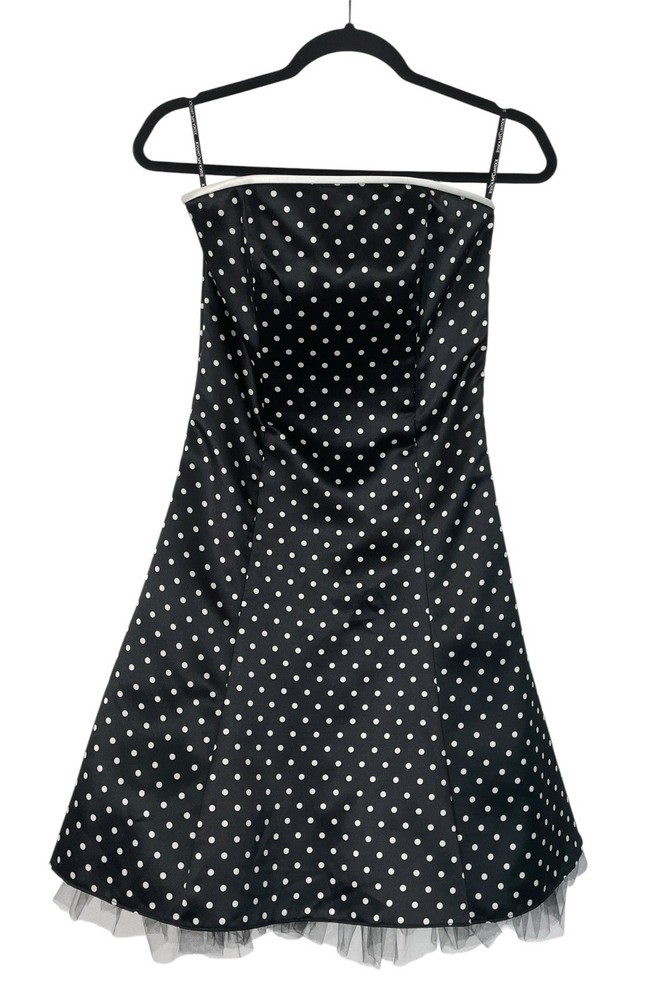 Vintage Jessica McClintock For Gunne Sax Strapless Polka Dot Dress Size 3