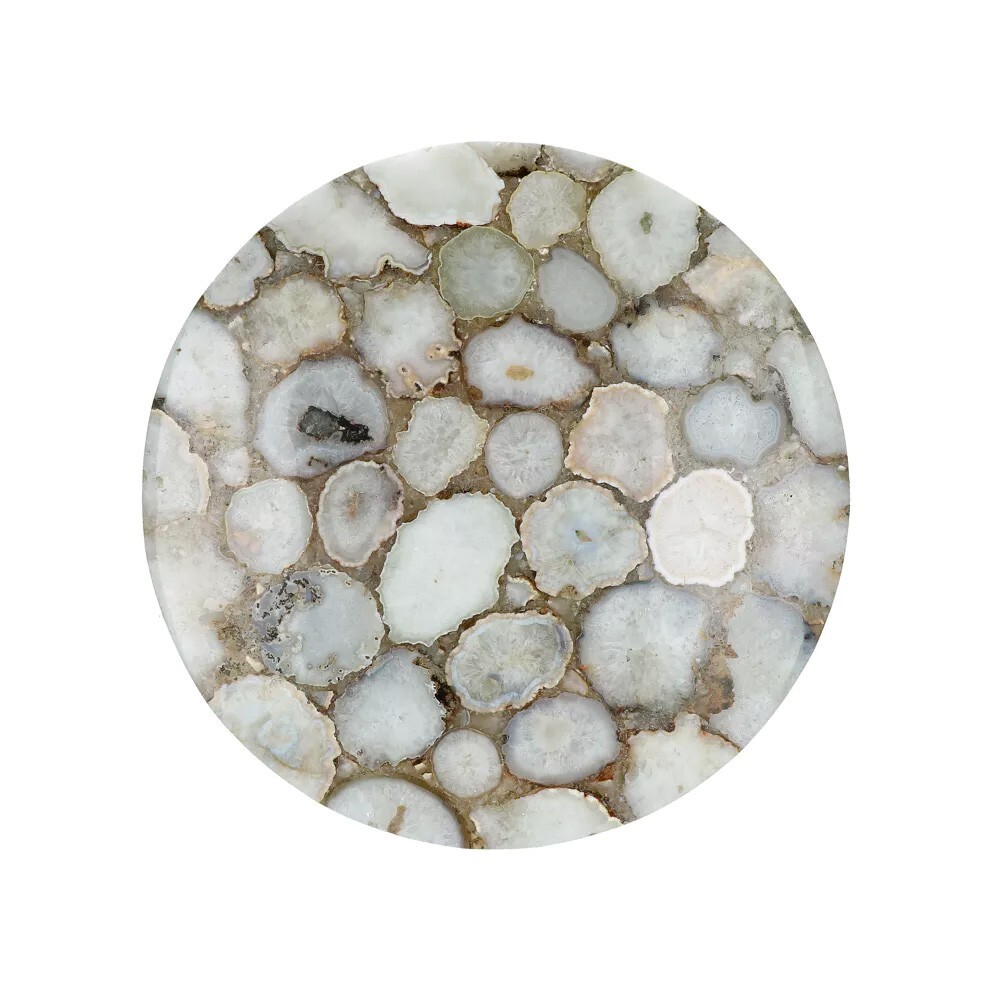 18x18 Natural Agate Side Coffee Corner Table with Stone Top