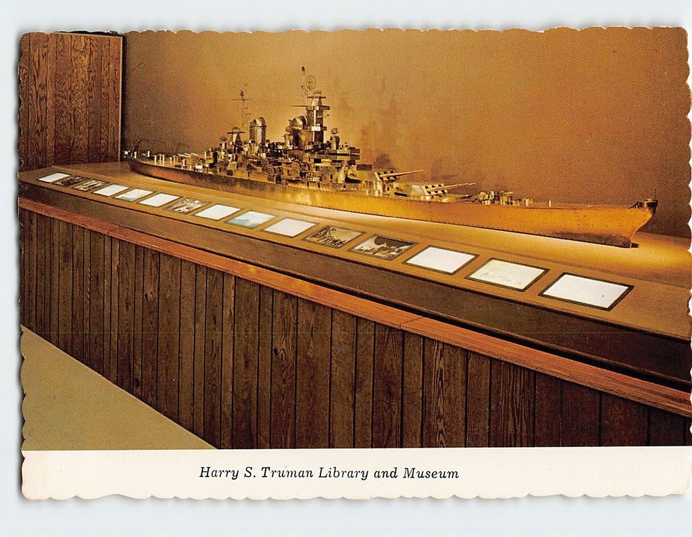 Postcard Scale Model of Battleship Harry S. Truman Library & Museum Missouri USA