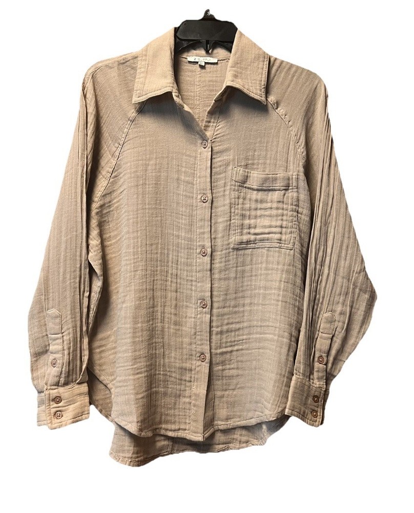 NWOT- Z Supply The Perfect Airy Top Khaki XS Oversized Cotton Gauze MSRP $79
