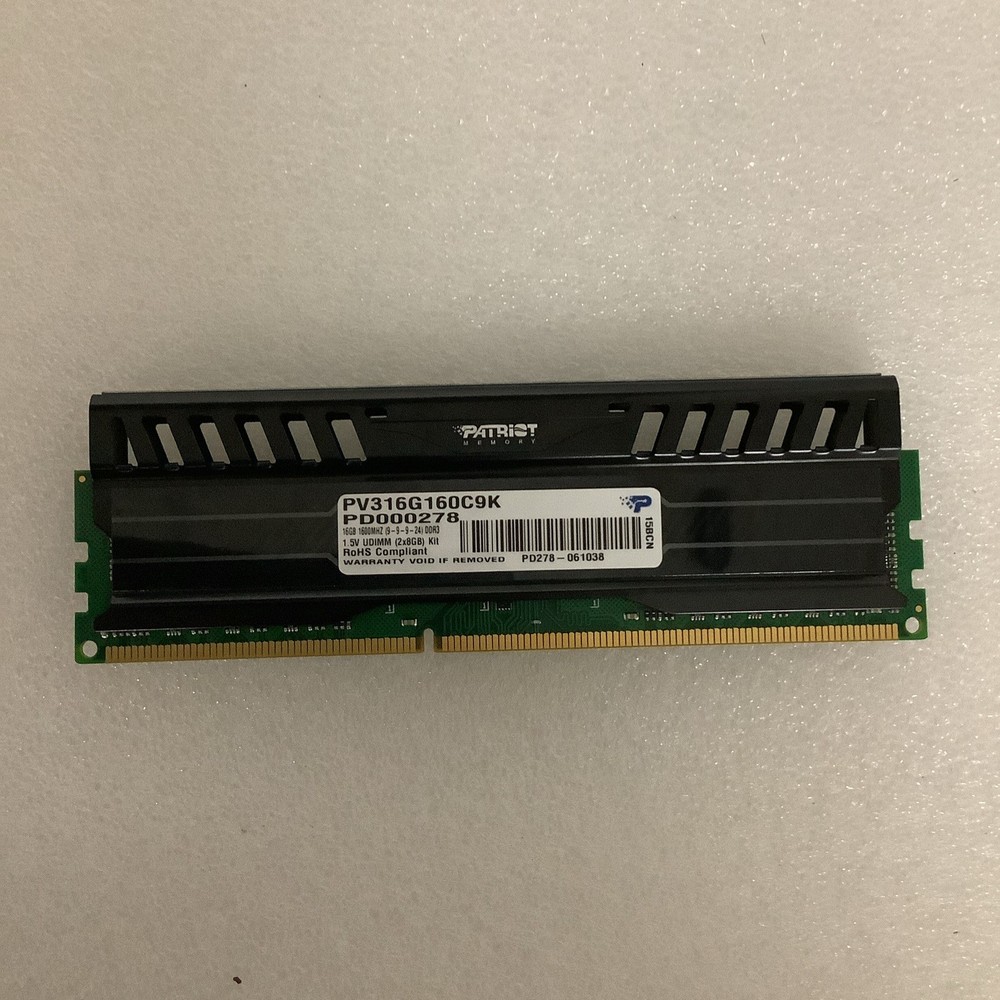 Patriot Viper 8GB DDR3 1600MHZ UDIMM Ram PV316G160C9K PD000278