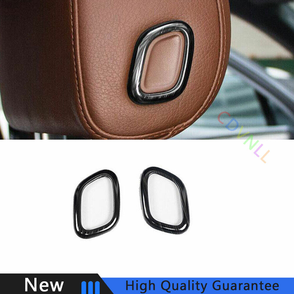Fit For Audi Q7 2016-2019 Black Titanium Seat Headrest Switch Button Cover Trim