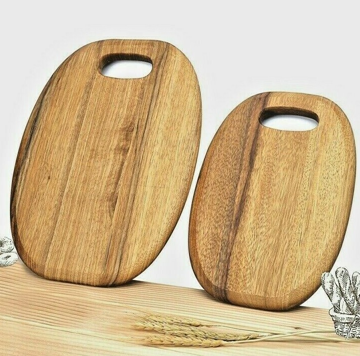 Zebra Wood Cutting Boards Oval Shape Chopping Slicing Blocks Bread Tray Plate L