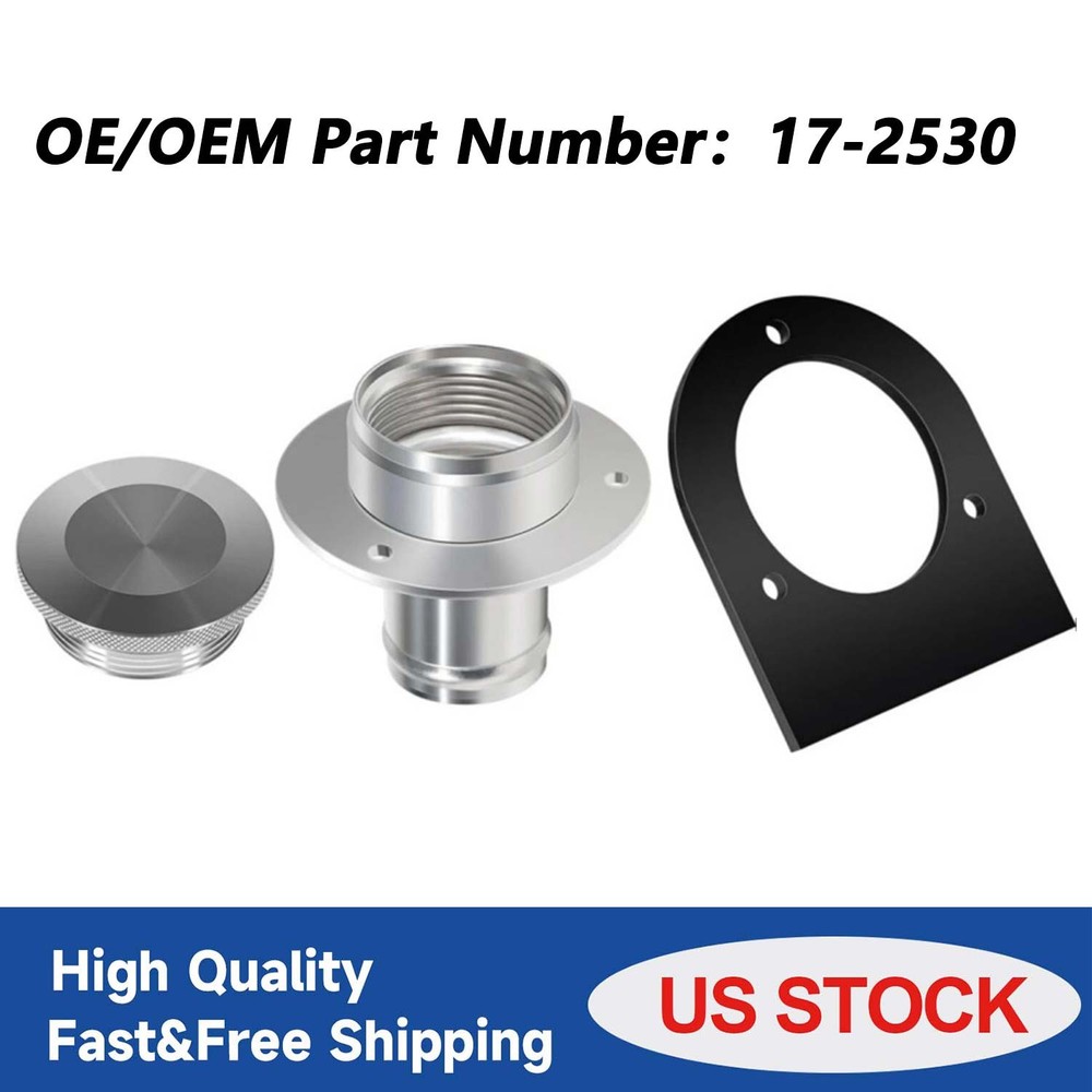 17-2530 Aluminum Remote Fuel Tank Filler Neck w Gas Cap Kit For 2