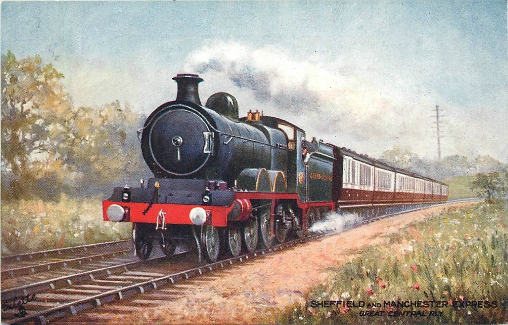 C-1910 Tuck UK Railway Sheffield Manchester Express #9161 Postcard 25-851