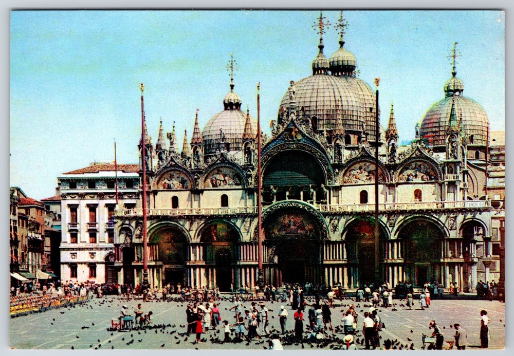 Italy Venice St Mark’s Basilica Piazza San Marco 6x4 Postcard