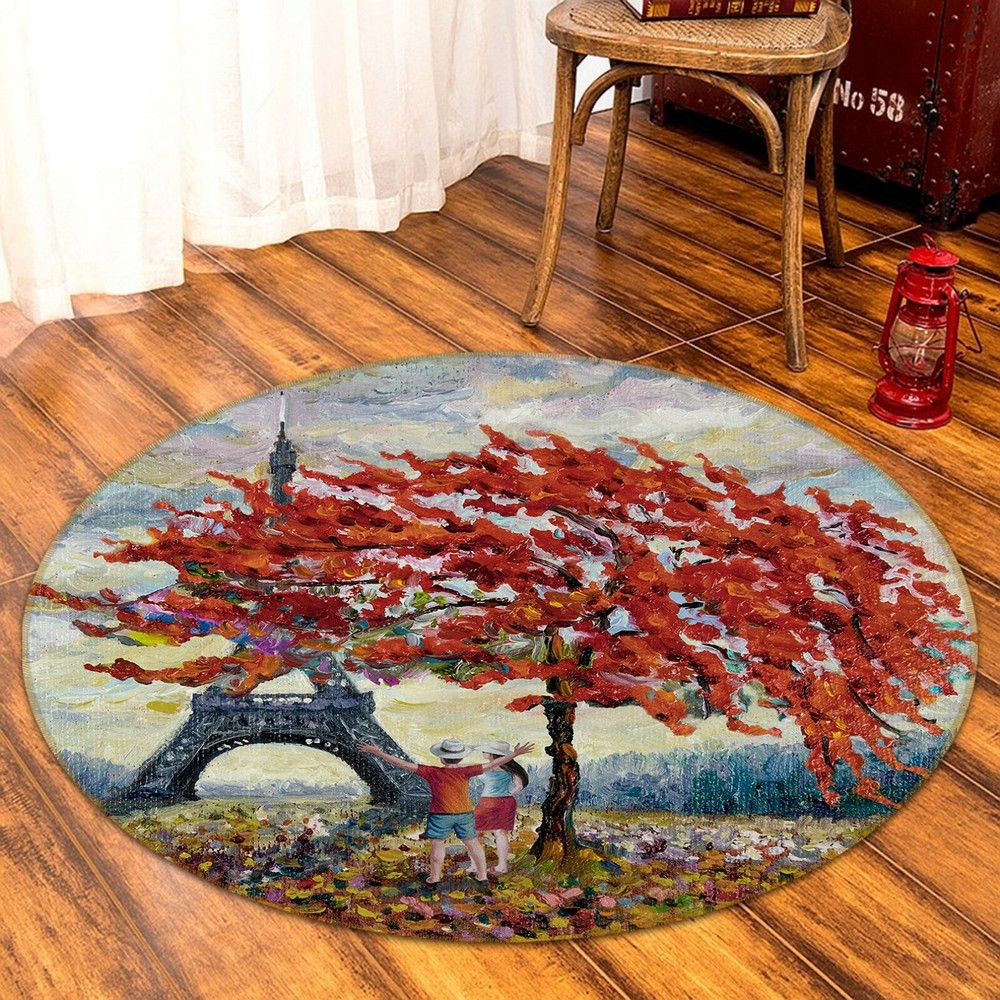 3D Oil Painting Eiffel Tower NAO5814 Game Rug Mat Elegant Photo Carpet Mat Fay