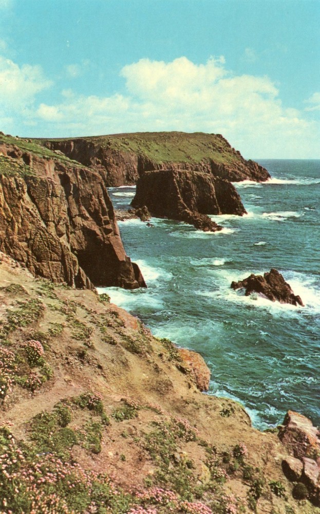 Cliffs at Land's End, Cornwall, England, UNP, EXC --POSTCARD
