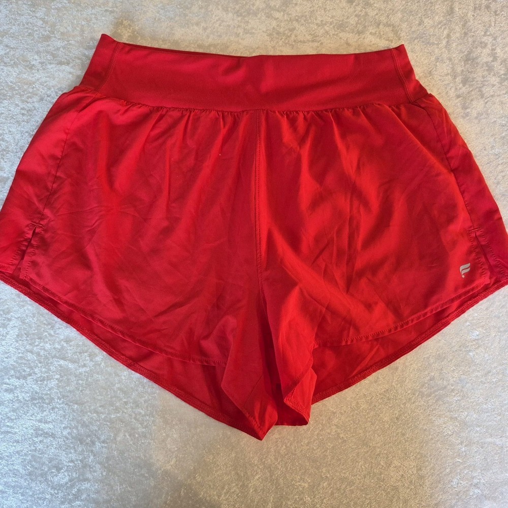 Fabletics Sun Chaser 3” Athletic Shorts Heated Red Women’s Elastic Waist NWT