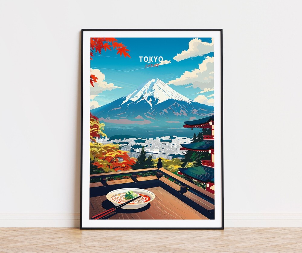 Tokyo Travel Poster Japan Ramen Food Wall Art Tokyo Japan Poster Ramen Food
