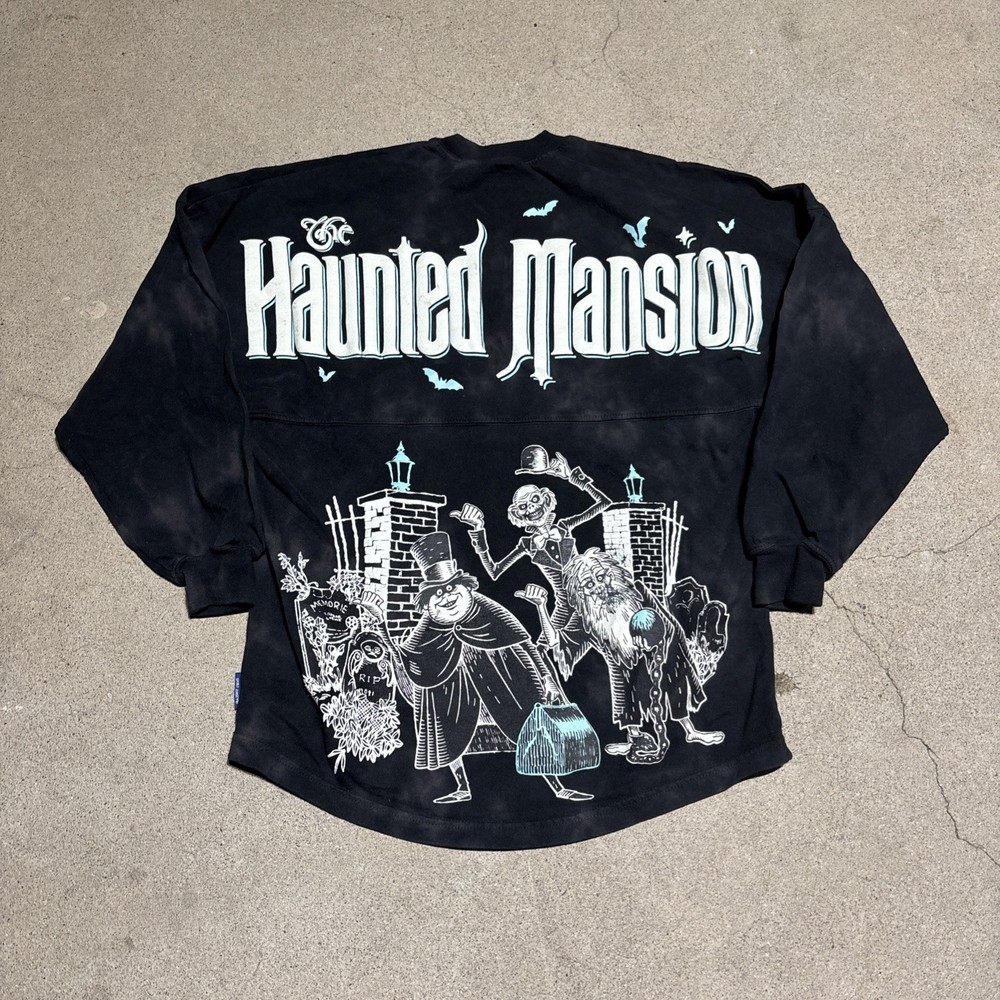 Disney Parks THE HAUNTED MANSION Hitchhiking Ghosts Spirit Jersey Sz S Glow Dark