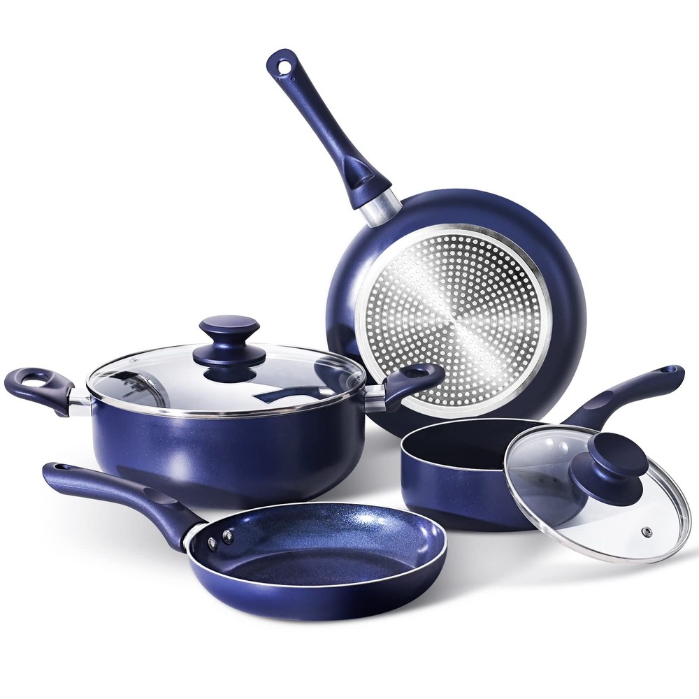 6-Piece Nonstick Ceramic Aluminum Cookware Set with Frying Pans