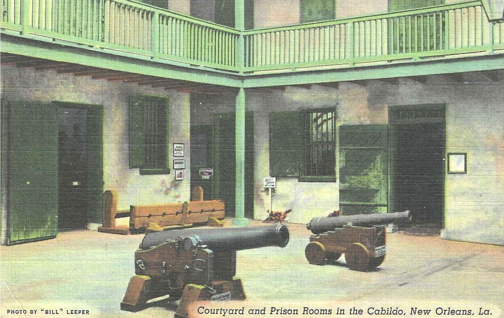 Postcard Courtyard & Prison Rooms in Cabildo, New Orleans LA linen