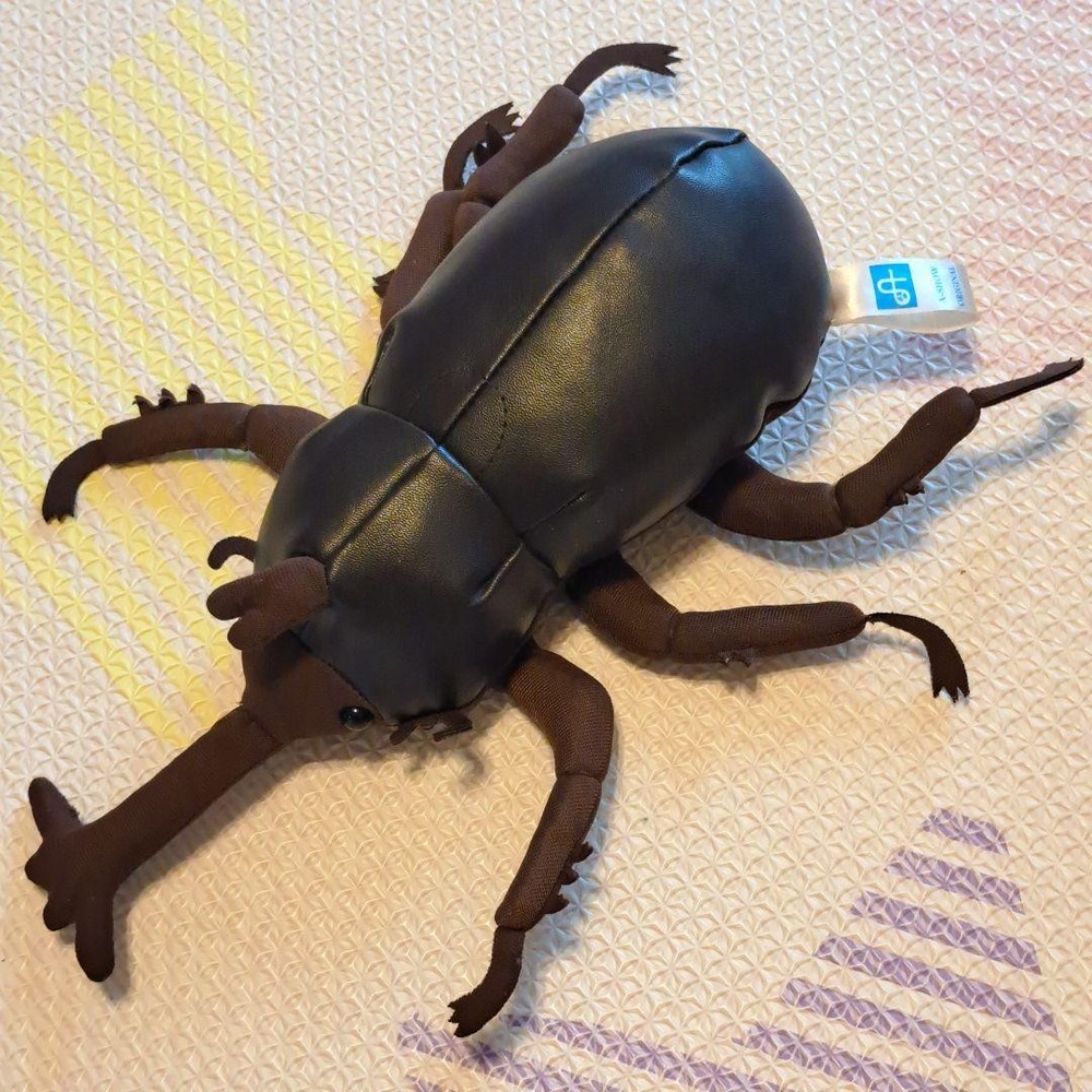 A-SHOW JAPAN Realistic Rhinoceros Beetle Plush Toy Headpiece Bug Insect #afe010