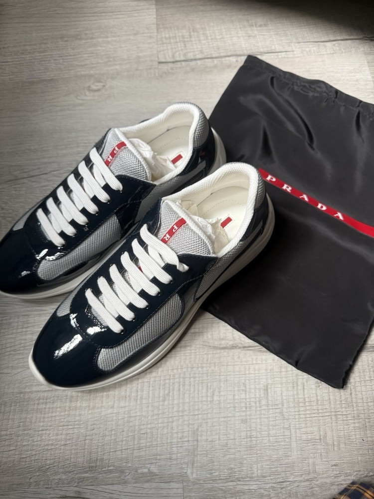 PRADA Americas Cup Men's Size 10 Blue Patent Leather