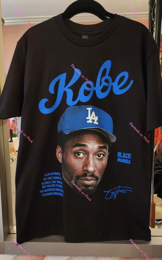 Kobe Blue LA Dodgers Hat Graphic T-Shirt