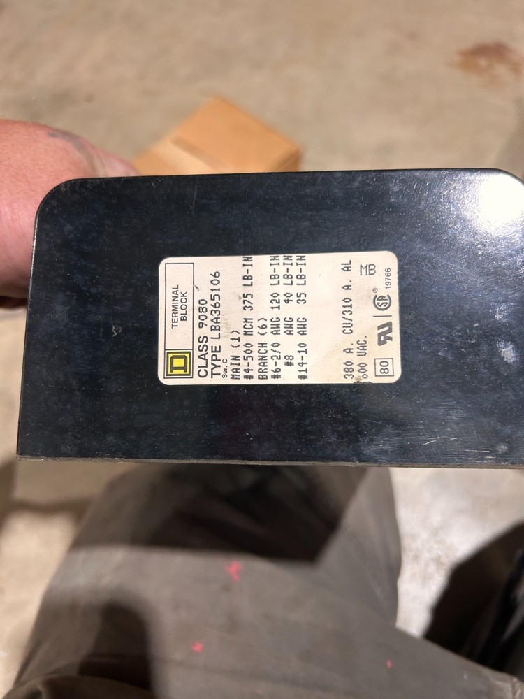 Square D 9080 LBA363106 Power Distribution Block Series C 3POLE, New, LO1