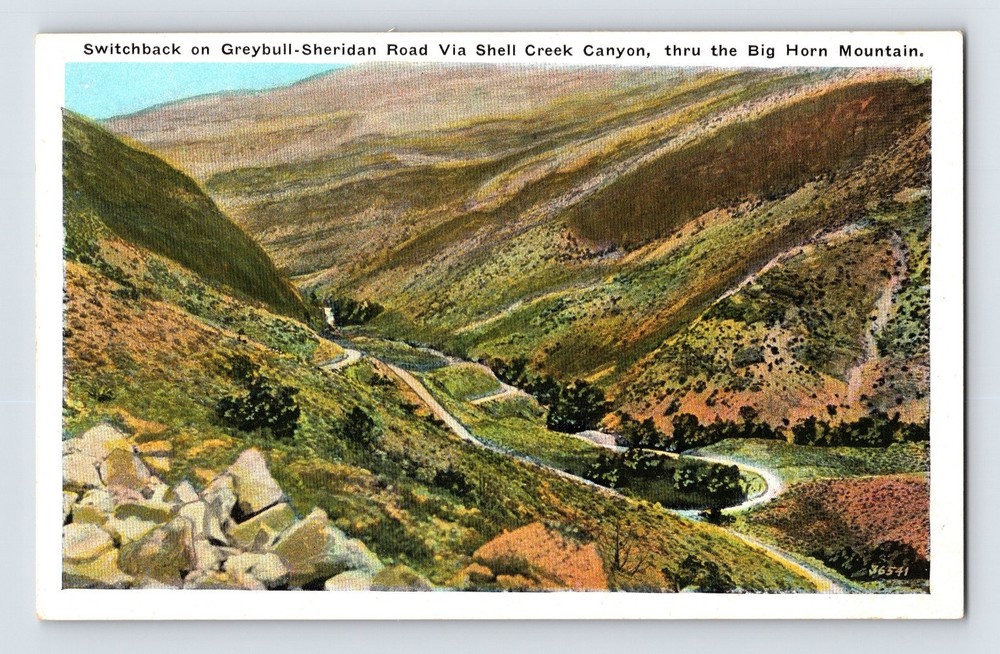 Vintage Switchback on Greybull-Sheridan Road Shell Creek Canyon WY
