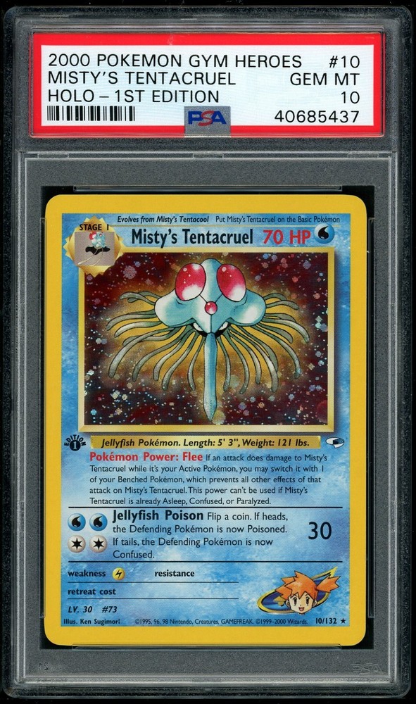 Pokemon Misty's Tentacruel 2000 Gym Heroes 1St Edition #10 Holo Psa 10RCH IS ACCEPTING CONSIGNMENTS! UP TO 95% PAYOUTS!