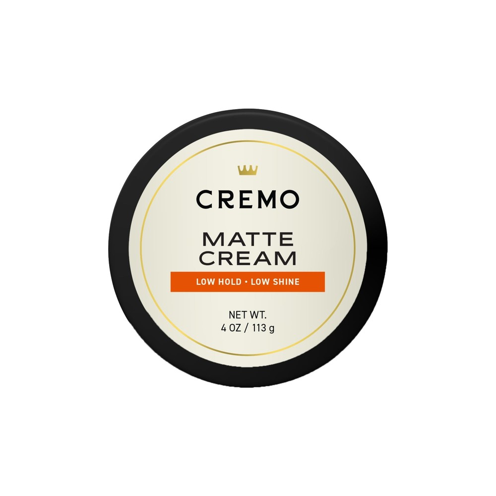 Cremo Premium Barber Grade Hair Styling Matte Cream, Light Hold, Low Shine, 4 Oz