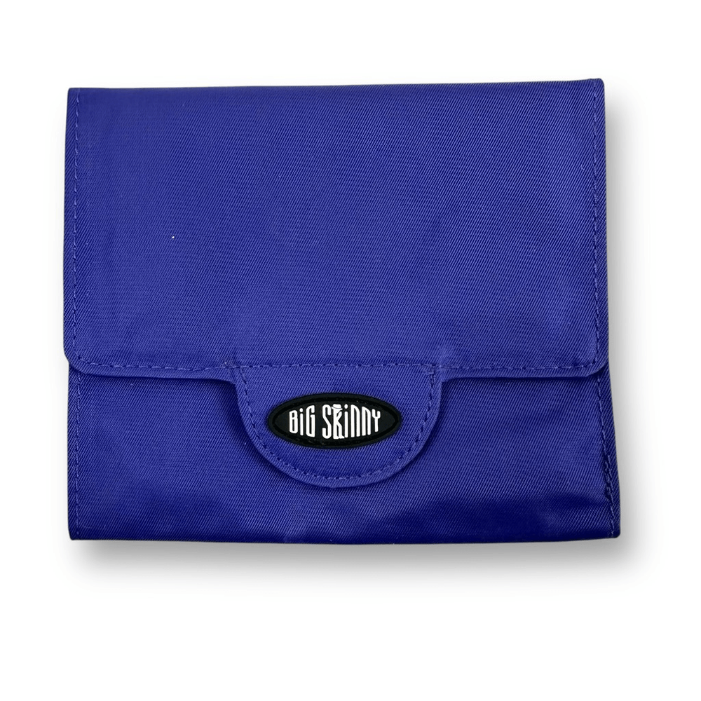 Retro Big Skinny Nylon Trifold Wallet Royal Purple Multicompartment Card Holder