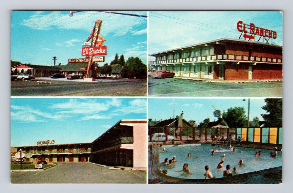 East Rock Springs WY-Wyoming, El Rancho Motor Lodge Vintage Postcard