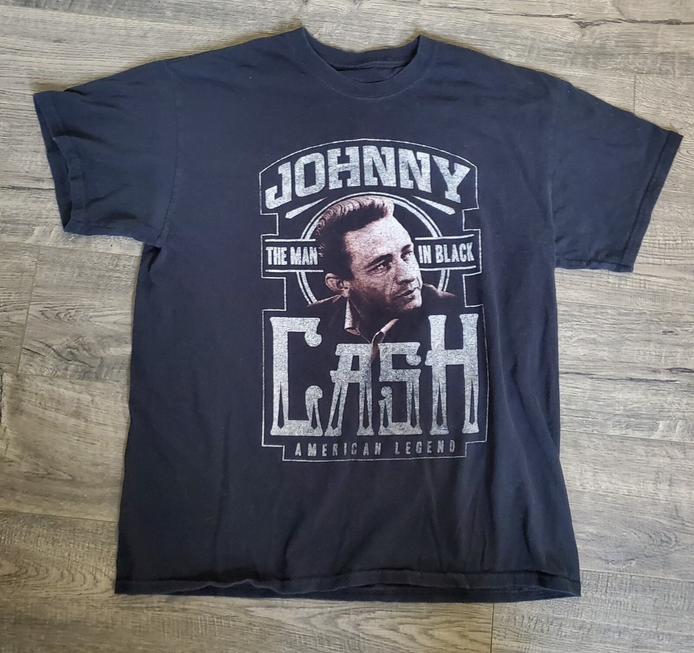 Johnny Cash The Man In Black American Legend Band Tee T-Shirt Men’s Size Medium