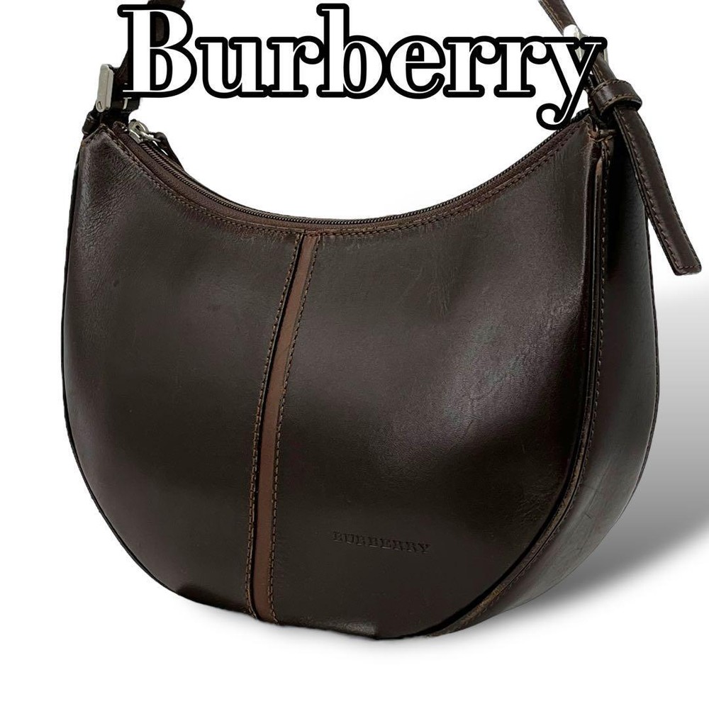 Burberry Shoulder Bag Nova Check Leather Brown Authentic F10241636